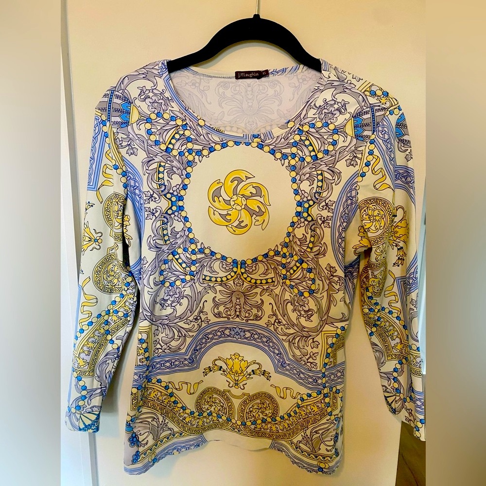 JMcLaughlin signature tee in Catalina cloth size xs like new!